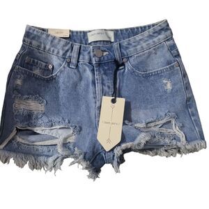 Banjara Loose Fit Shorts 1/24 Womens Juniors Button Fly Distressed High Rise NWT